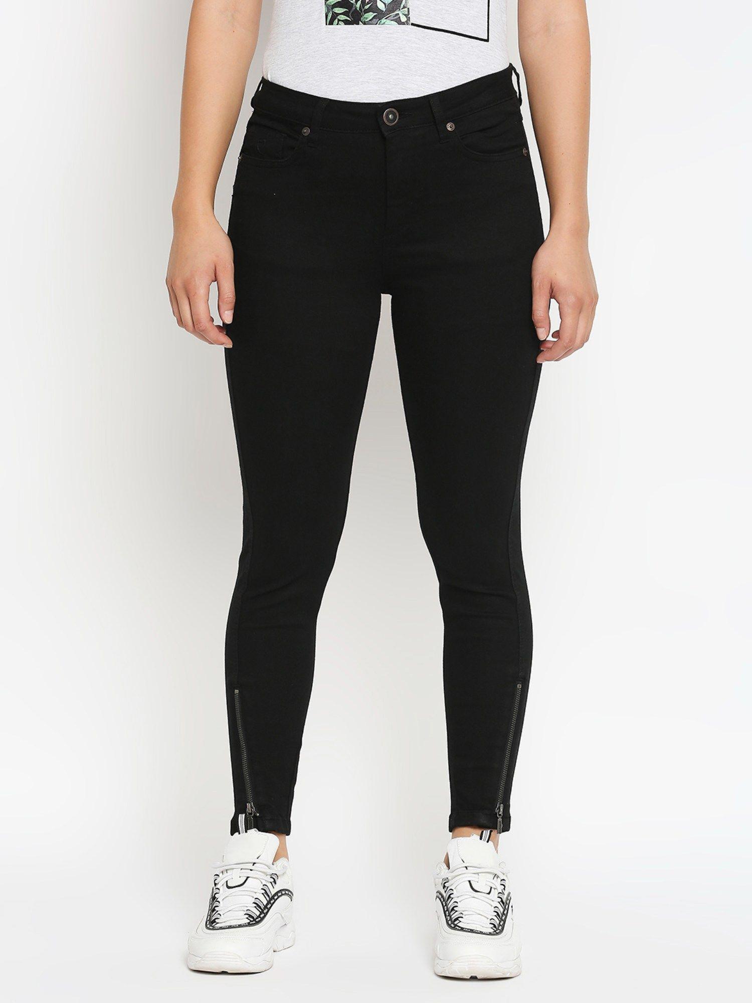 black tone womens denim jeans