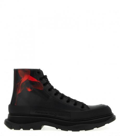 black tread slick ankle boots