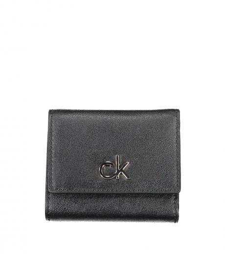 black tri-fold wallet