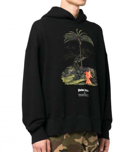 black tropics print hoodie