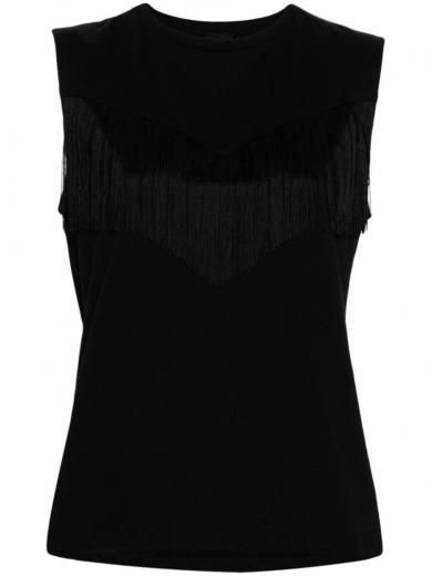 black twilight fringed top