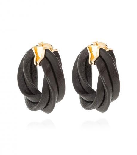 black twisted earrings