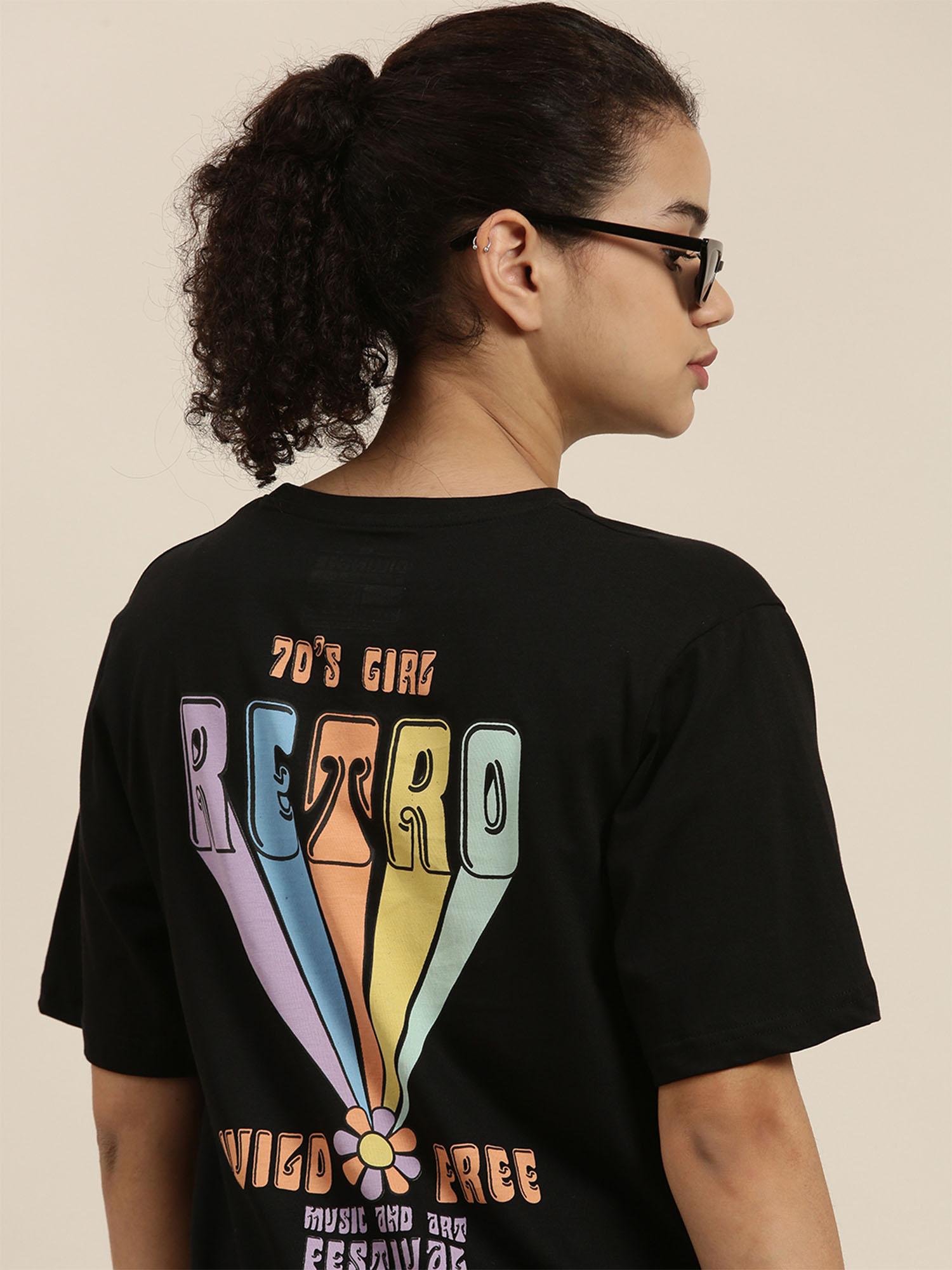 black typographic oversized t-shirt