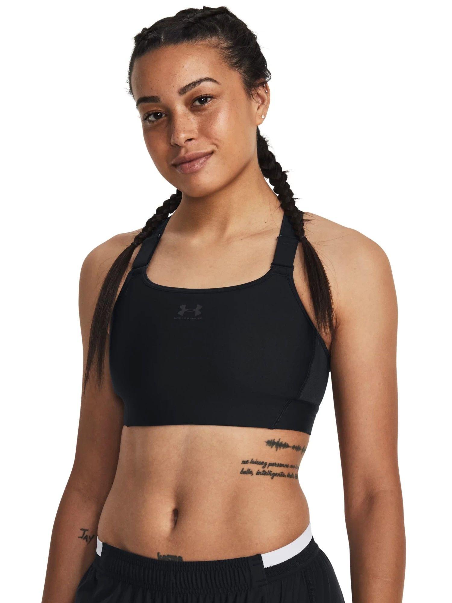 black ua heatgear armour high sports bra