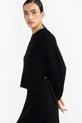 black ultra fine natural merino wool top