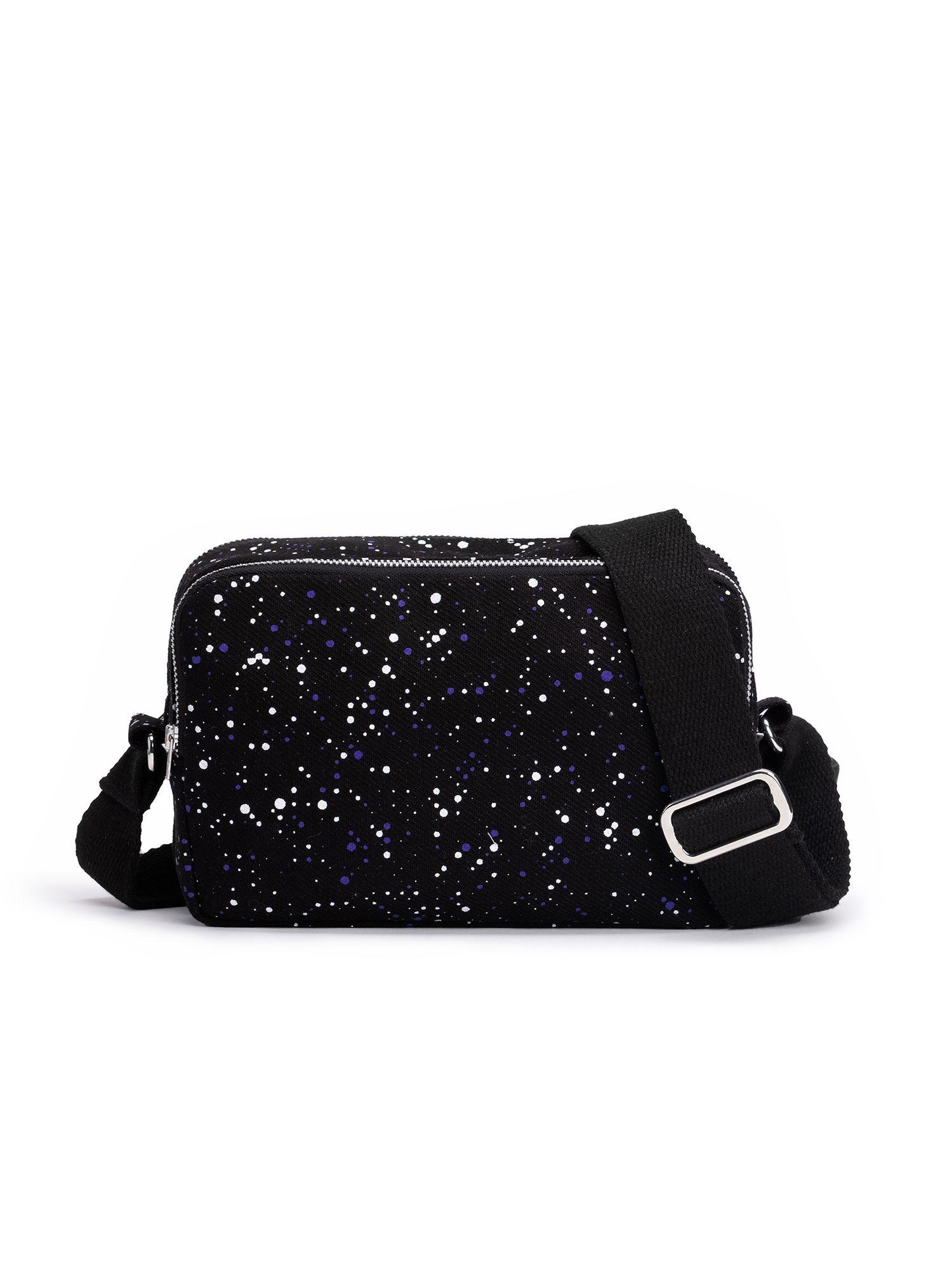 black unisex crossbody box sling bag cosmos