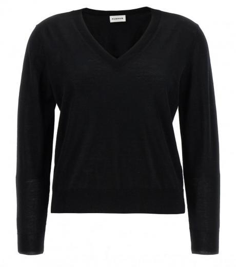 black v-neck sweater