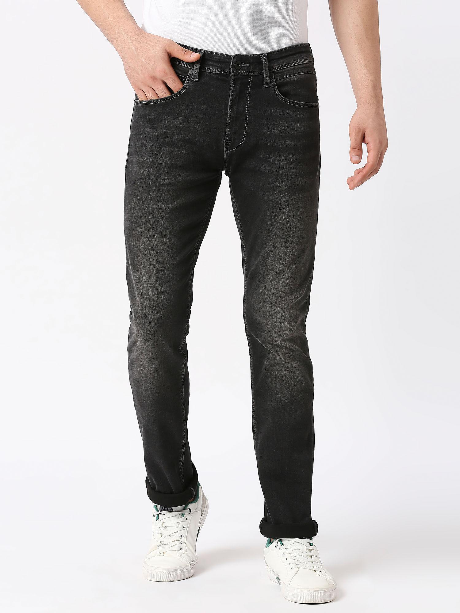 black vapour slim fit mid waist jeans