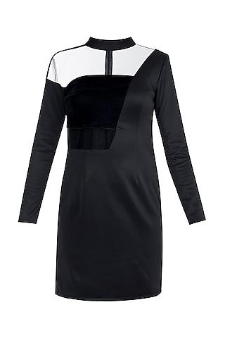 black velvet collar dress