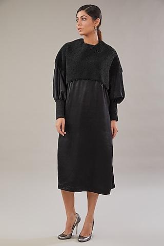 black velvet loop embroidered a-line kaftan dress