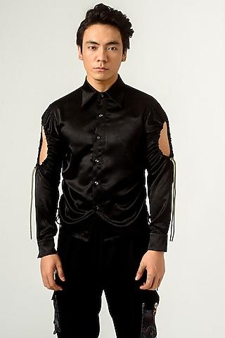 black velvet satin shirt