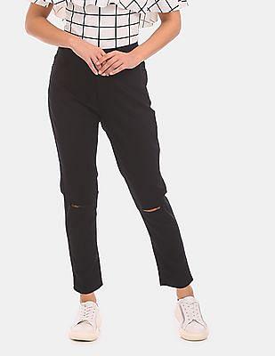 black veronica skinny fit high waist rinsed jeans