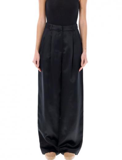 black vione pinced silk pant