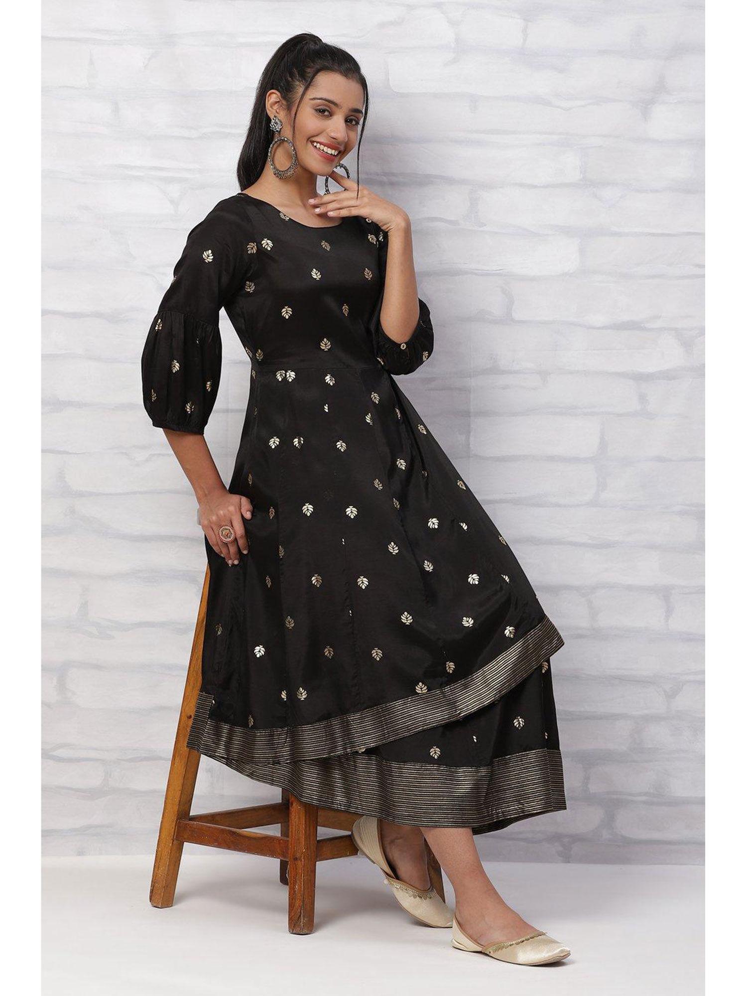 black viscose kalidar dress