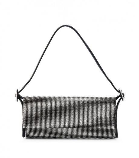 black vittissima crystal-embellished clutch bag