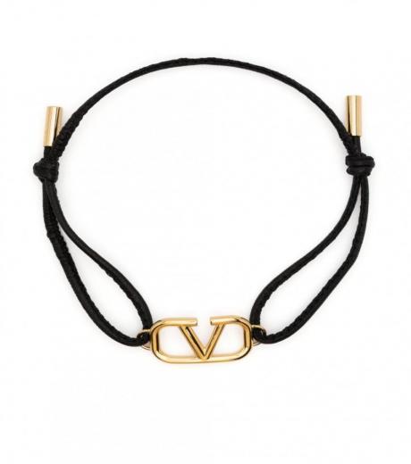 black vlogo signature leather bracelet