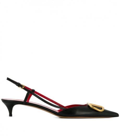 black vlogo signature leather pumps