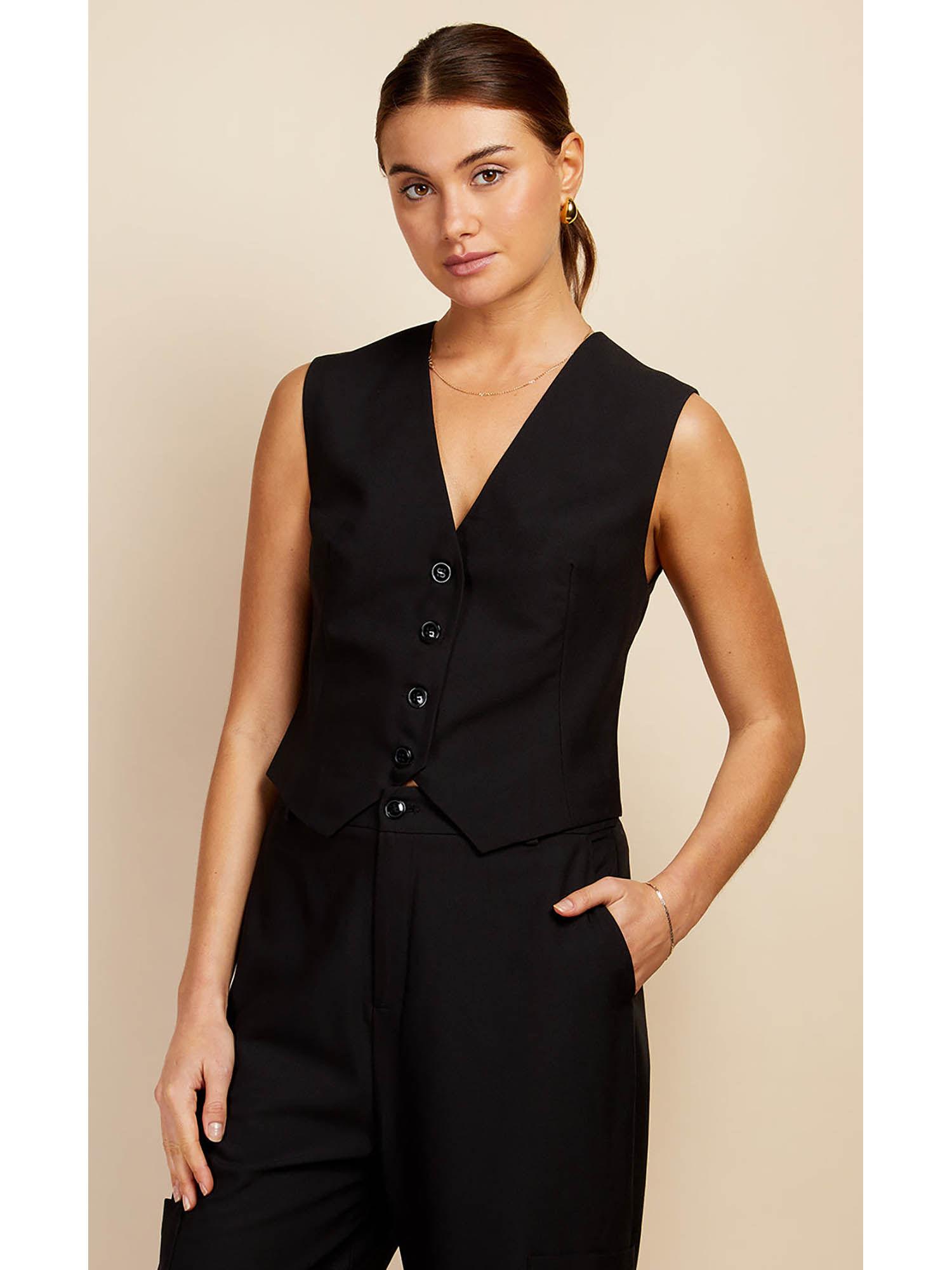 black waist coat by vogue williams