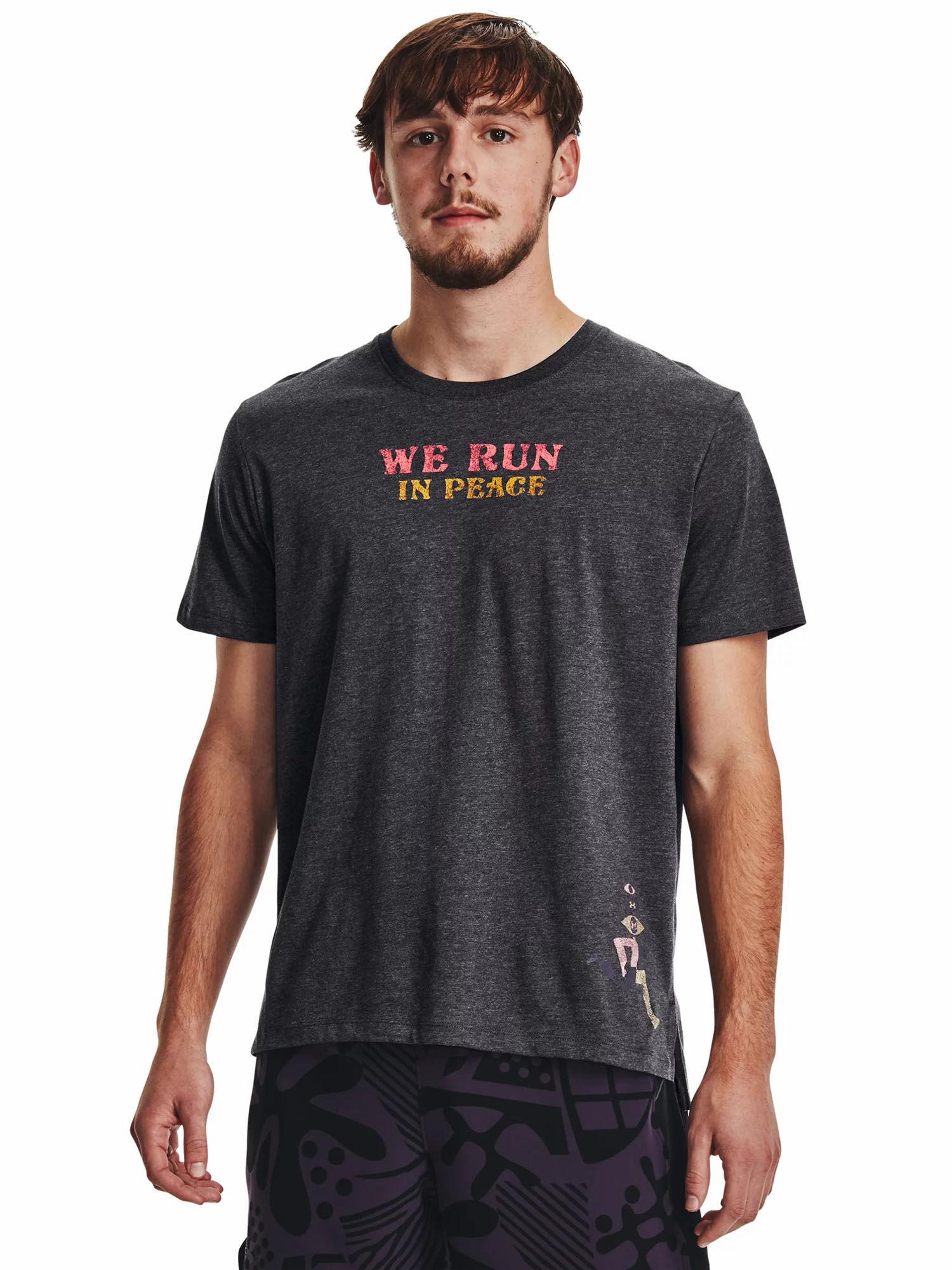 black we run in peace short sleeve t-shirt