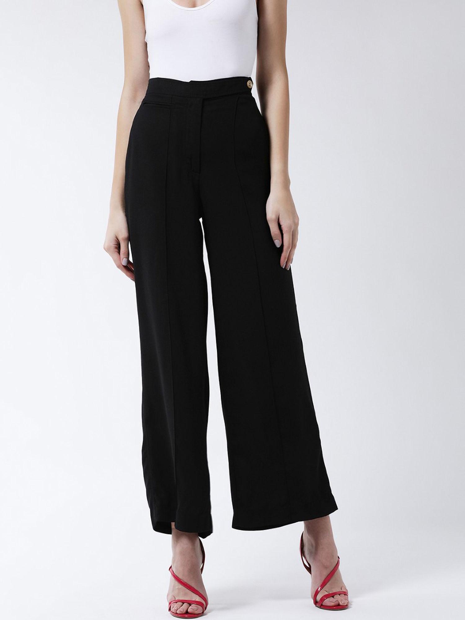 black wide leg pants