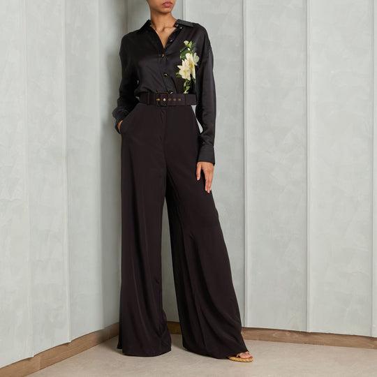 black wide leg pants