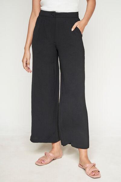 black wide-leg trouser