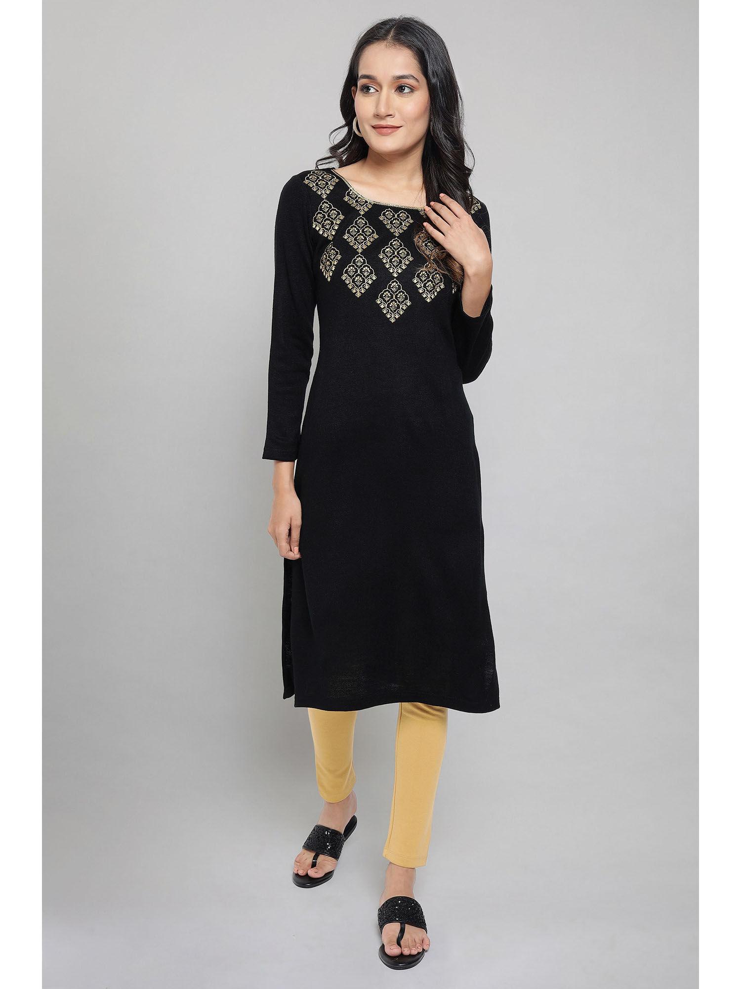 black winter kurta