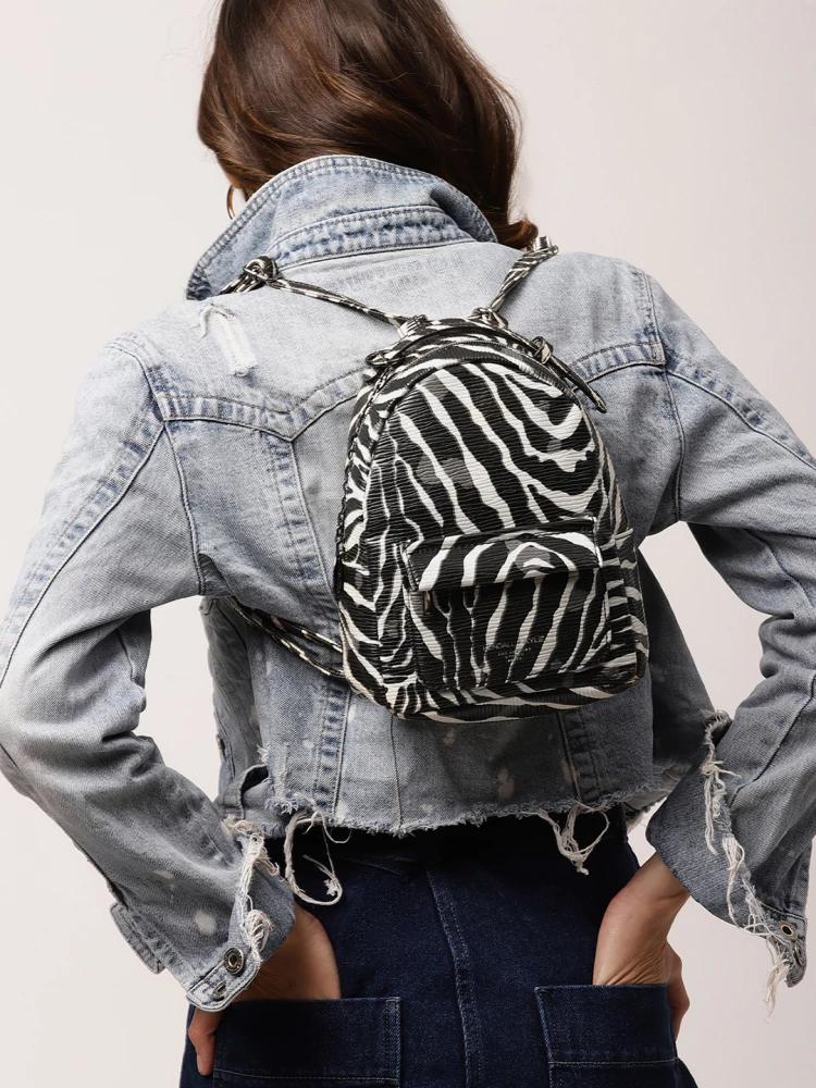 black women printed backpack