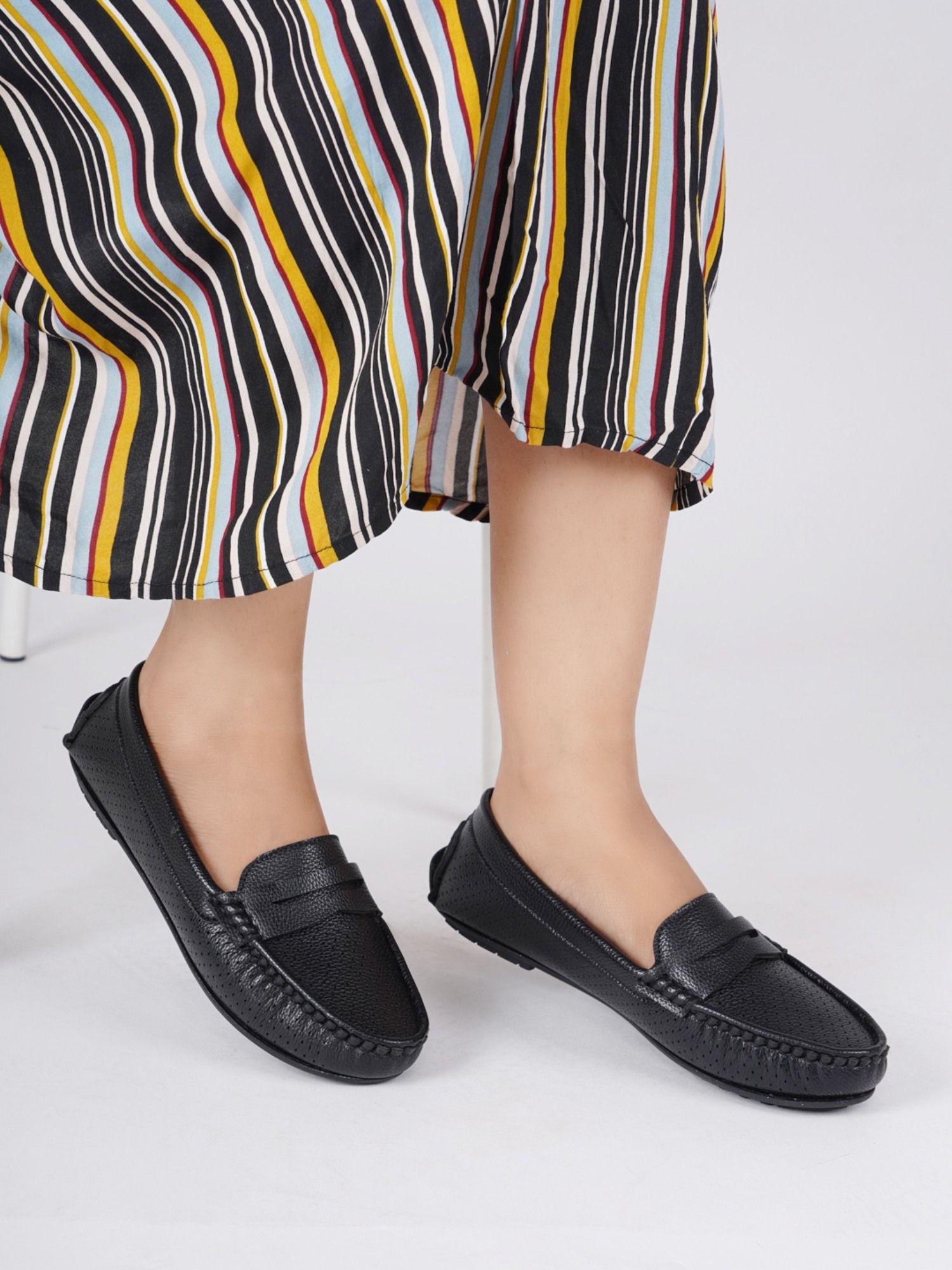 black women slip on loafers