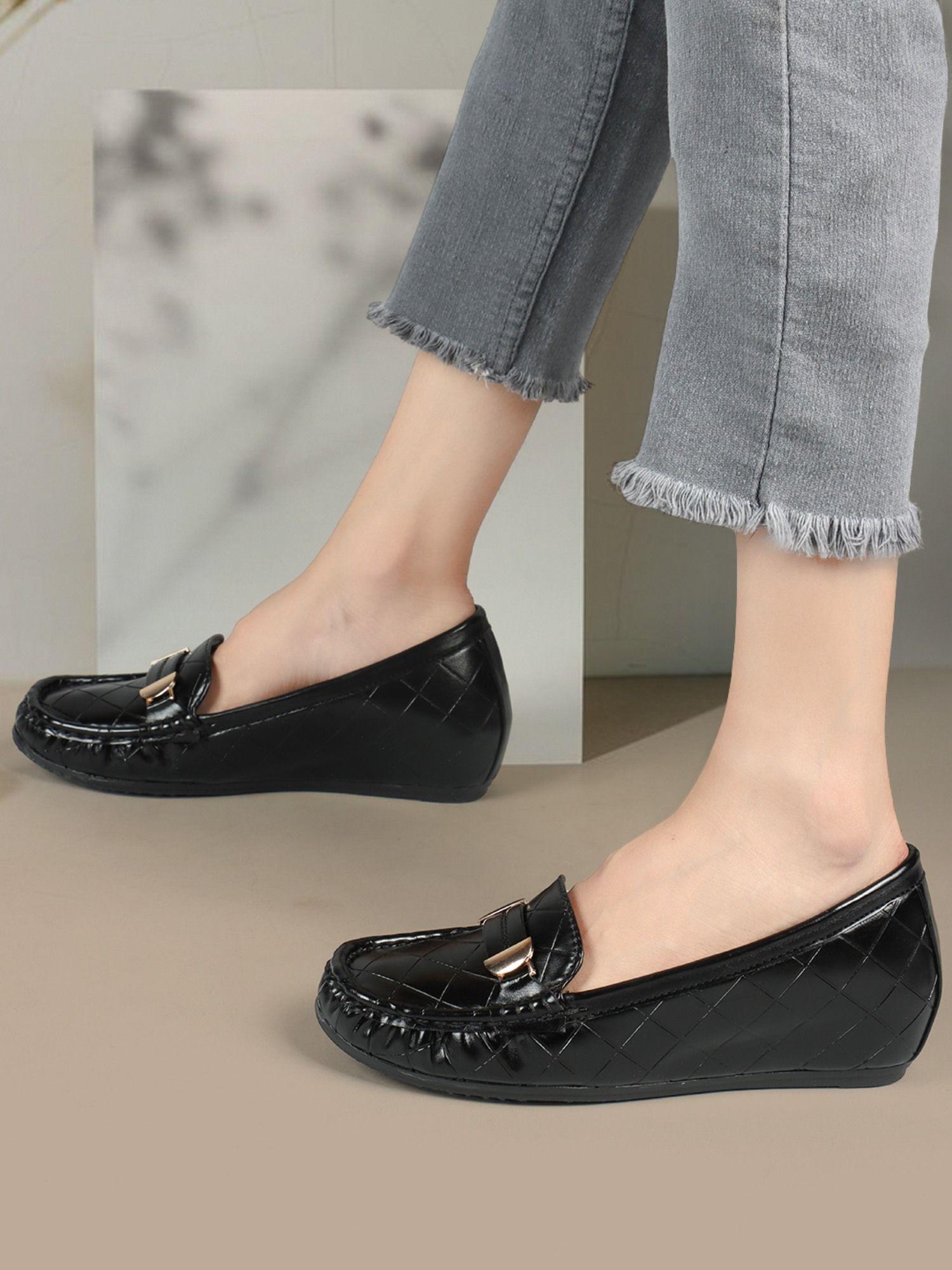 black women slip on loafers