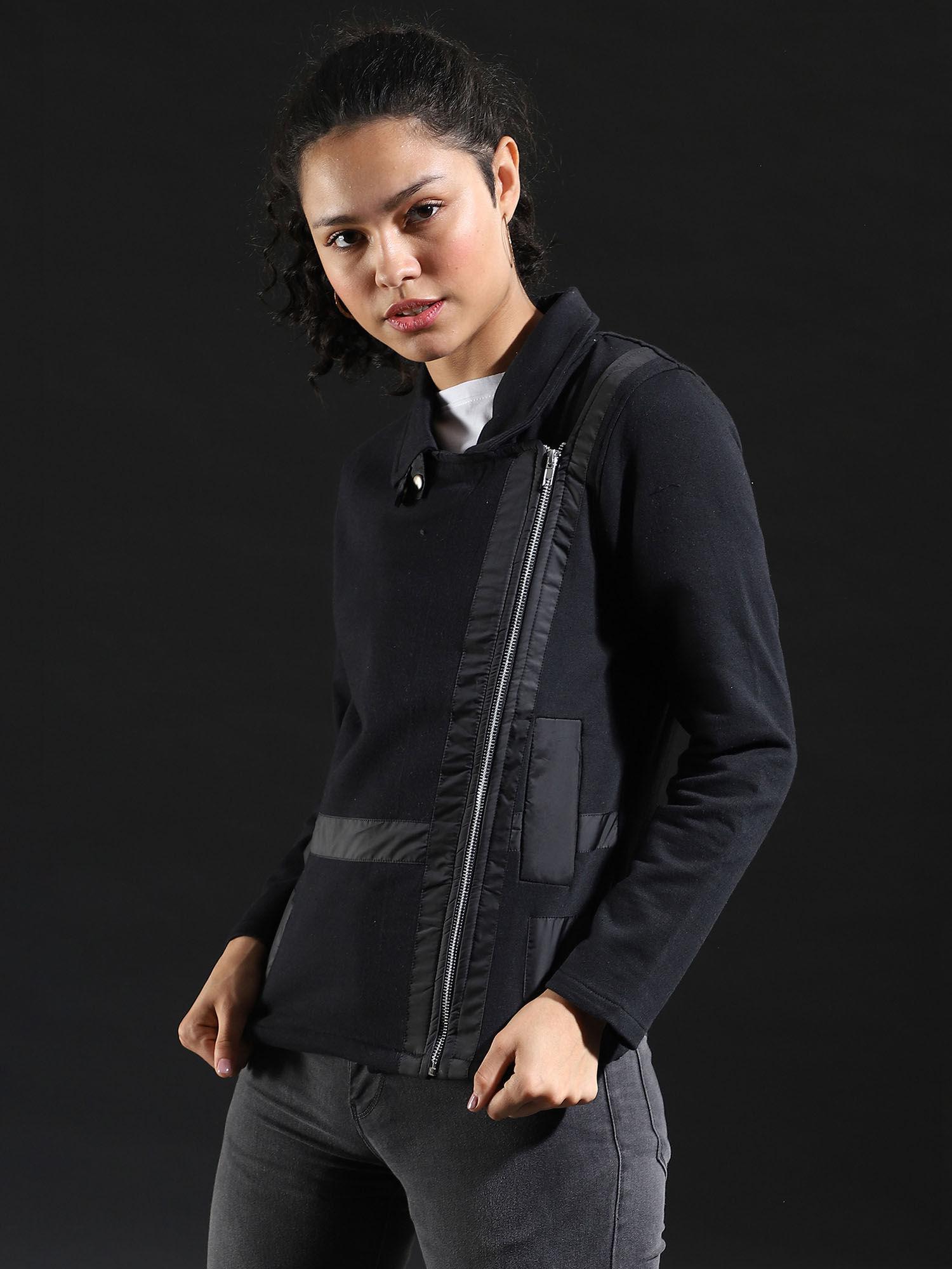 black women solid stylish casual jacket