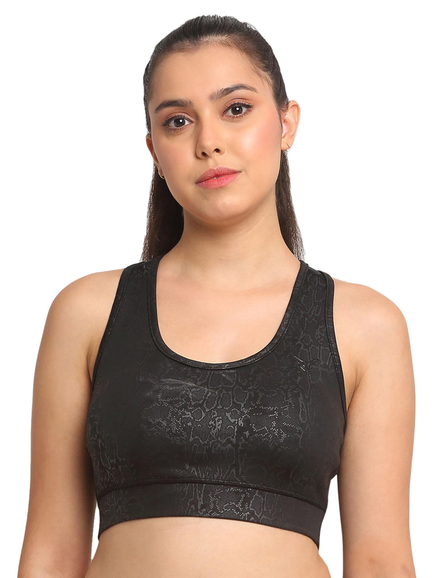 black womens cobra sports bra