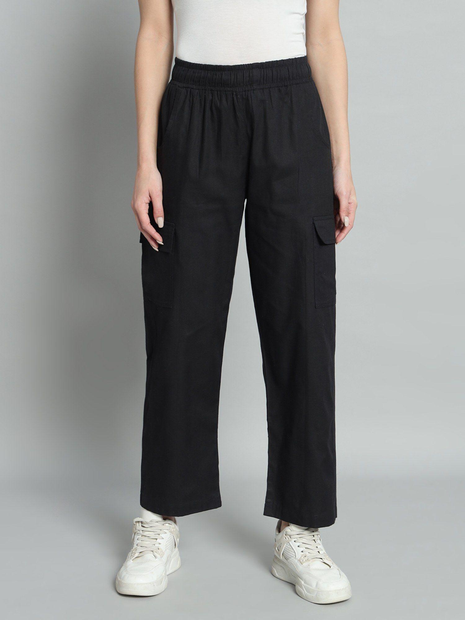 black womens cotton trouser