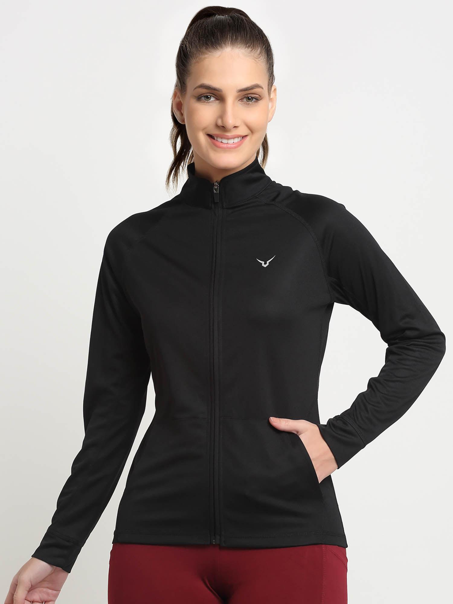 black womens zip up jacket