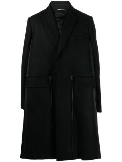 black wool melton coat