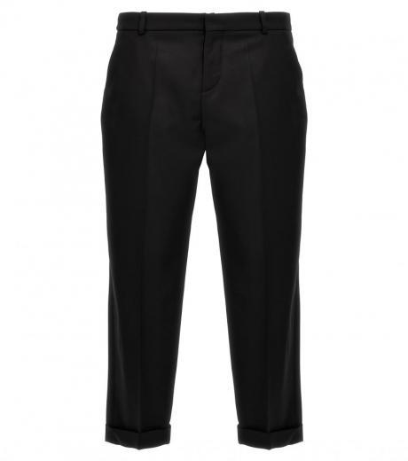 black wool tailored trousers