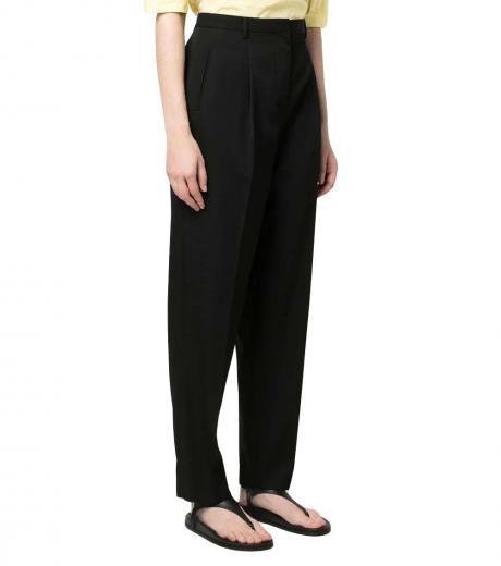 black wool twill trousers