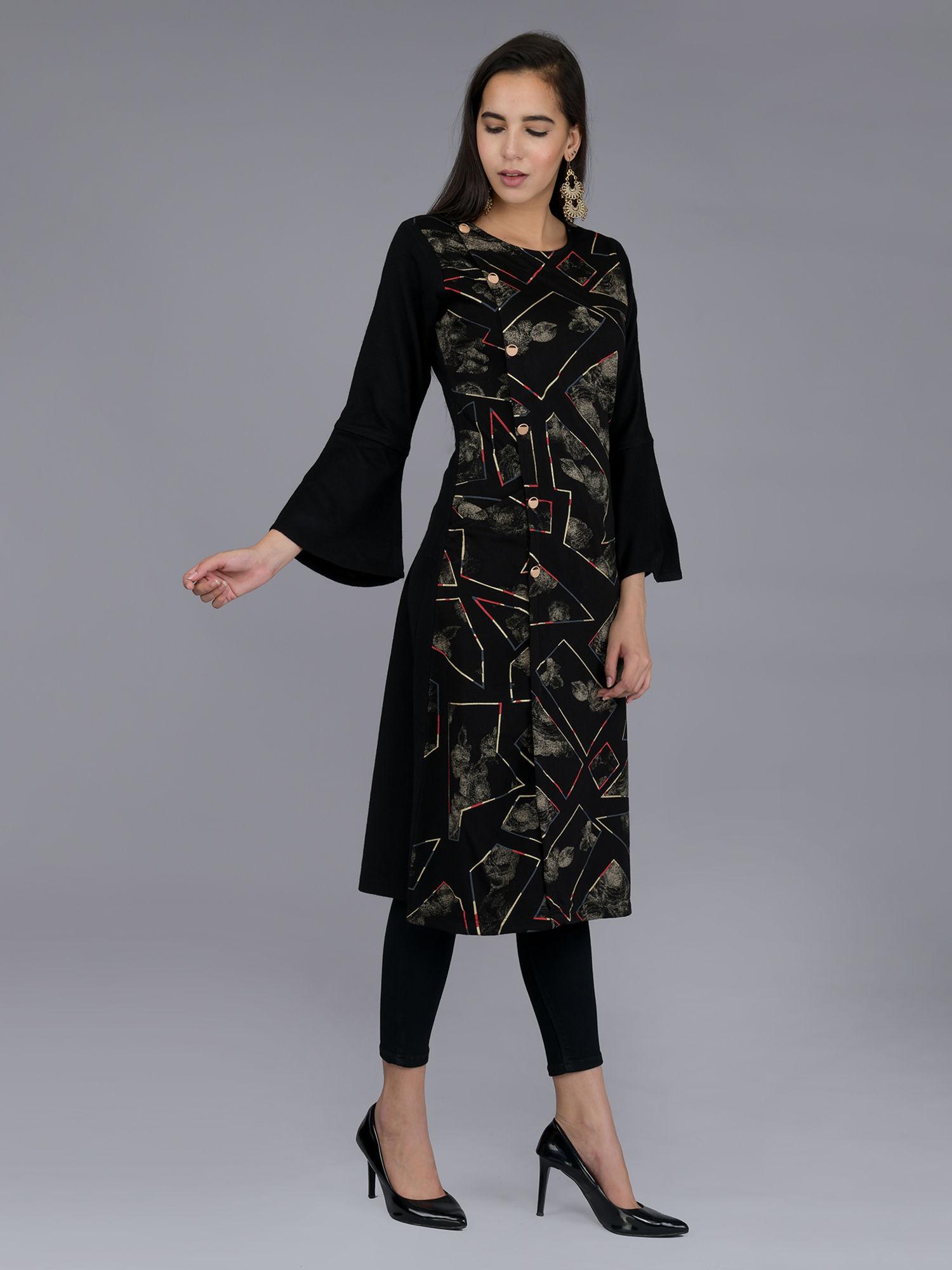 black woollen kurti