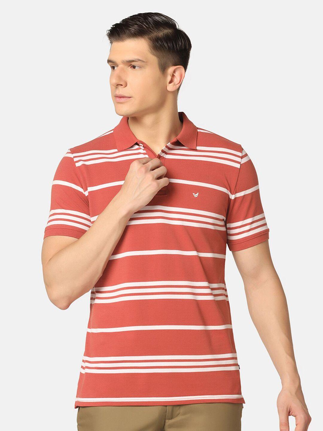 blackberrys horizontal striped polo collar slim fit cotton t-shirt