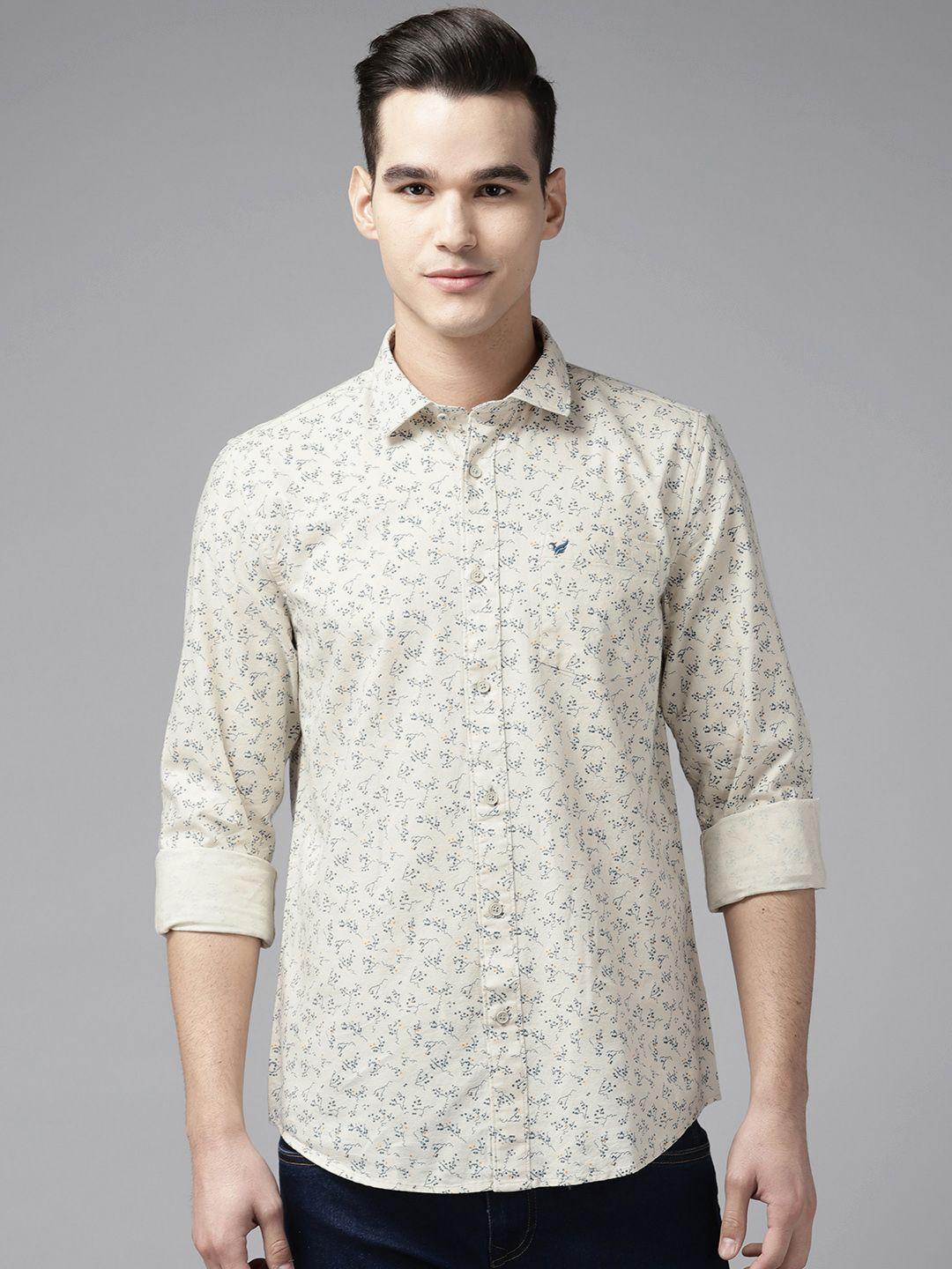 blackberrys printed pure cotton slim fit casual shirt