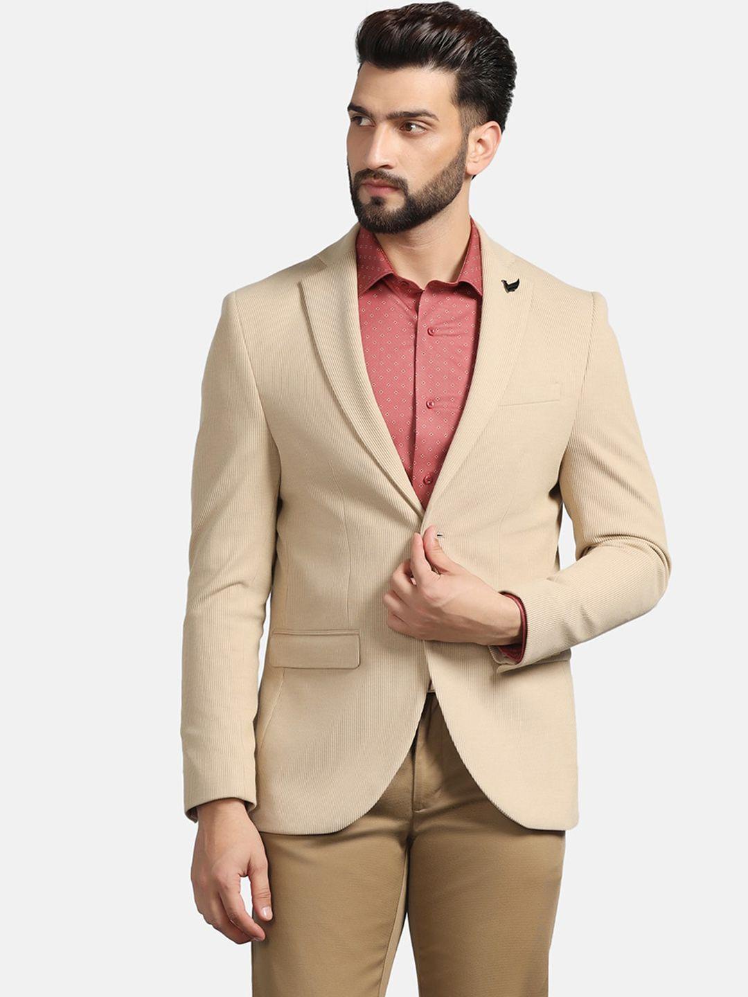 blackberrys textured notched lapel single breasted slim-fit casual blazer