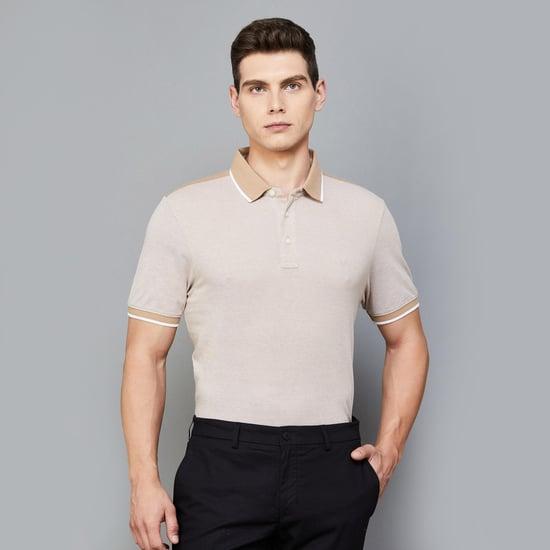 blackberrys casual men colourblocked regular fit polo t-shirt