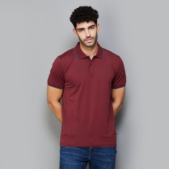 blackberrys casual men solid polo t-shirt