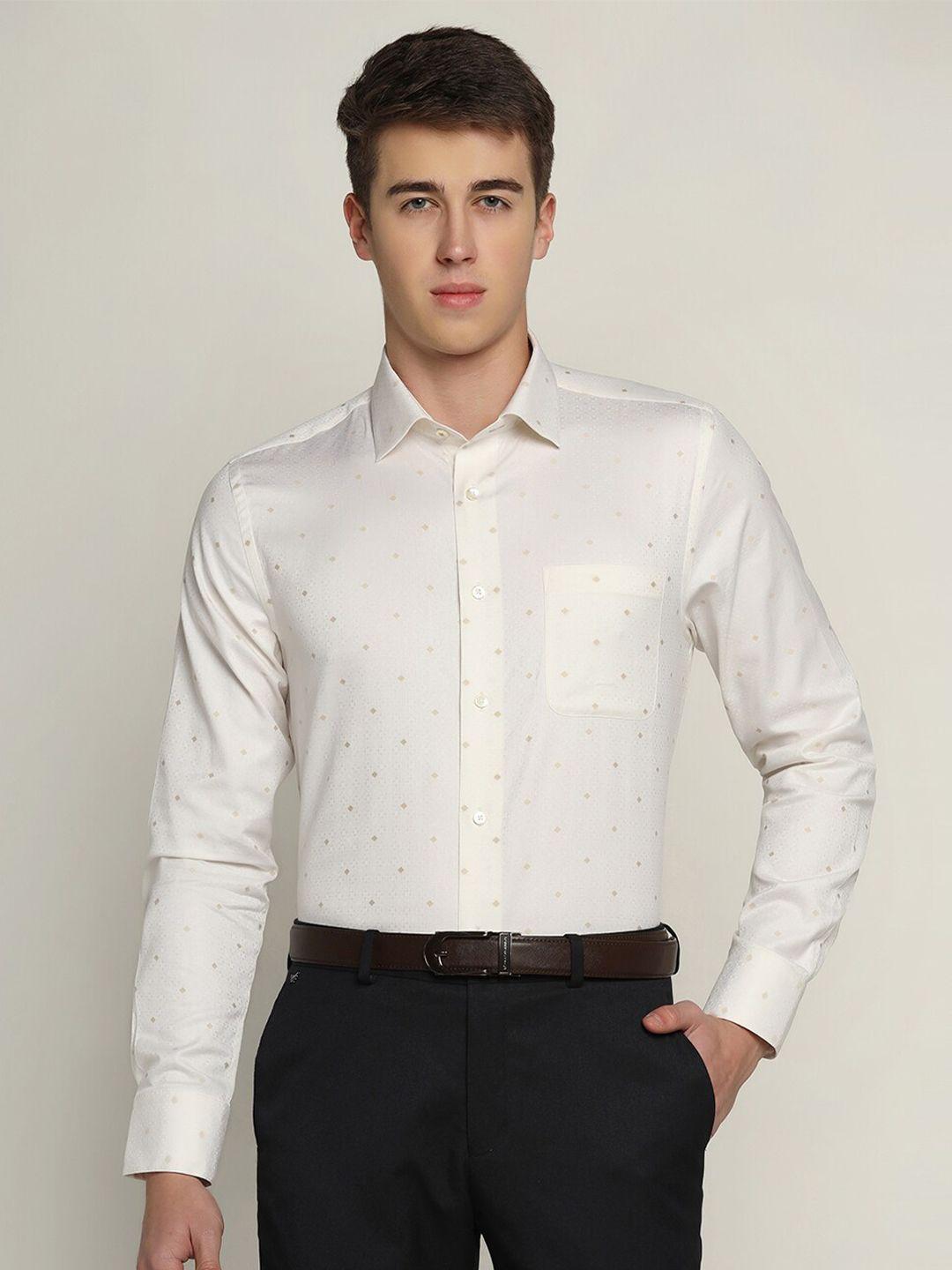blackberrys geometric printed pure cotton formal shirt