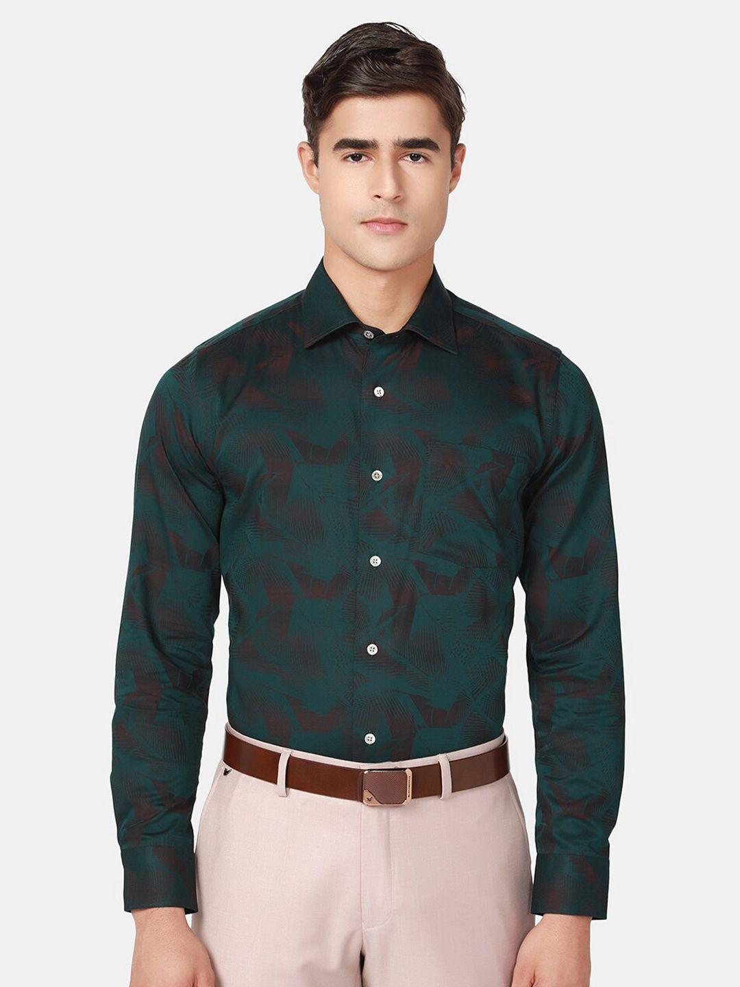 blackberrys india slim abstract printed spread collar pure cotton slim fit formal shirt