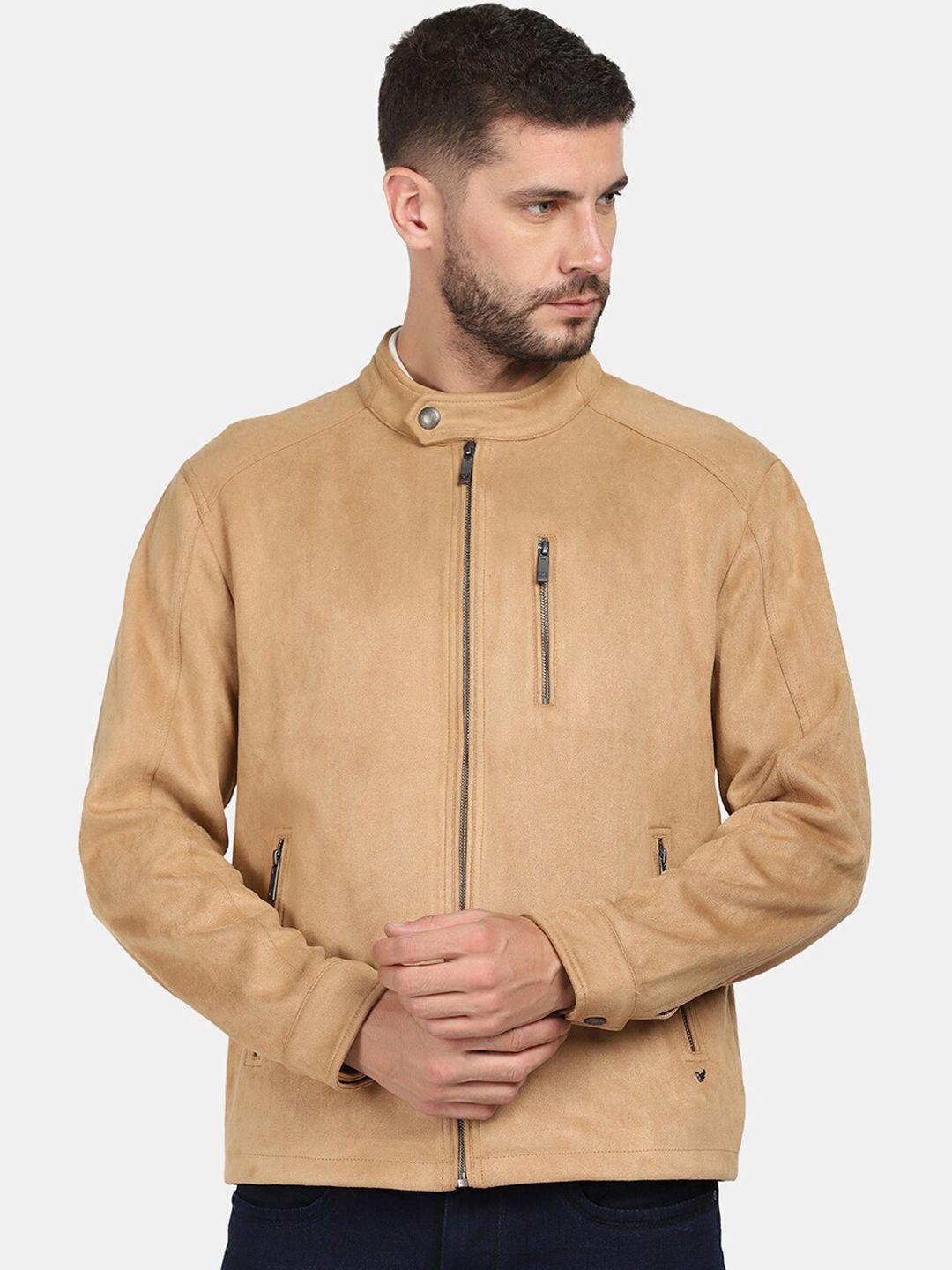 blackberrys men beige biker jacket