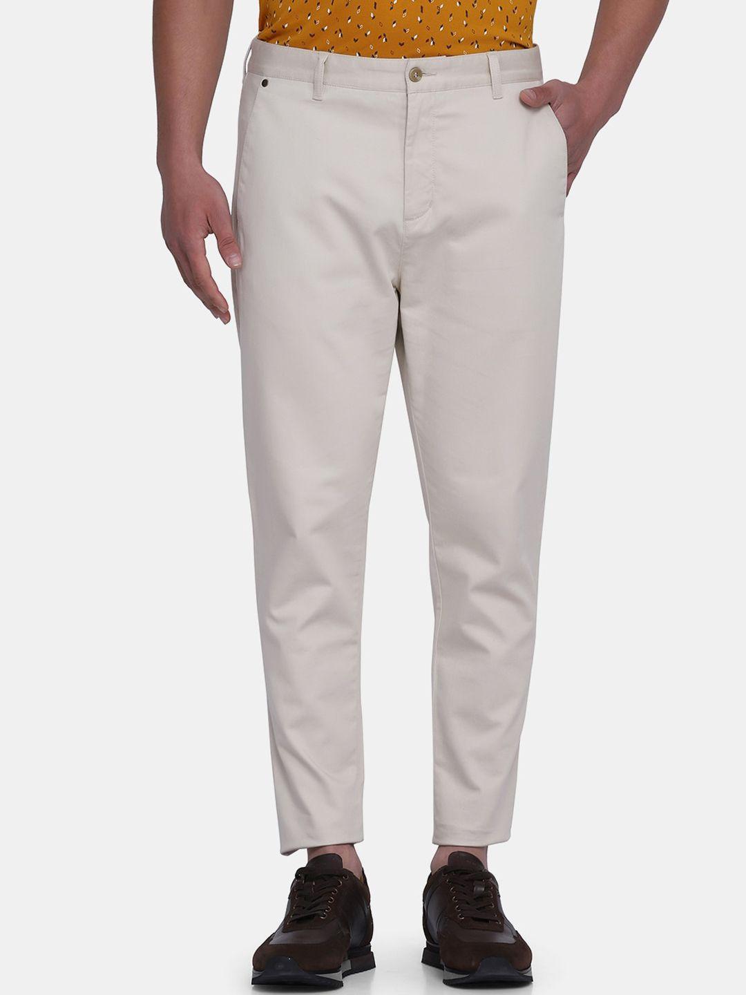 blackberrys men beige nadal slim fit cotton trousers