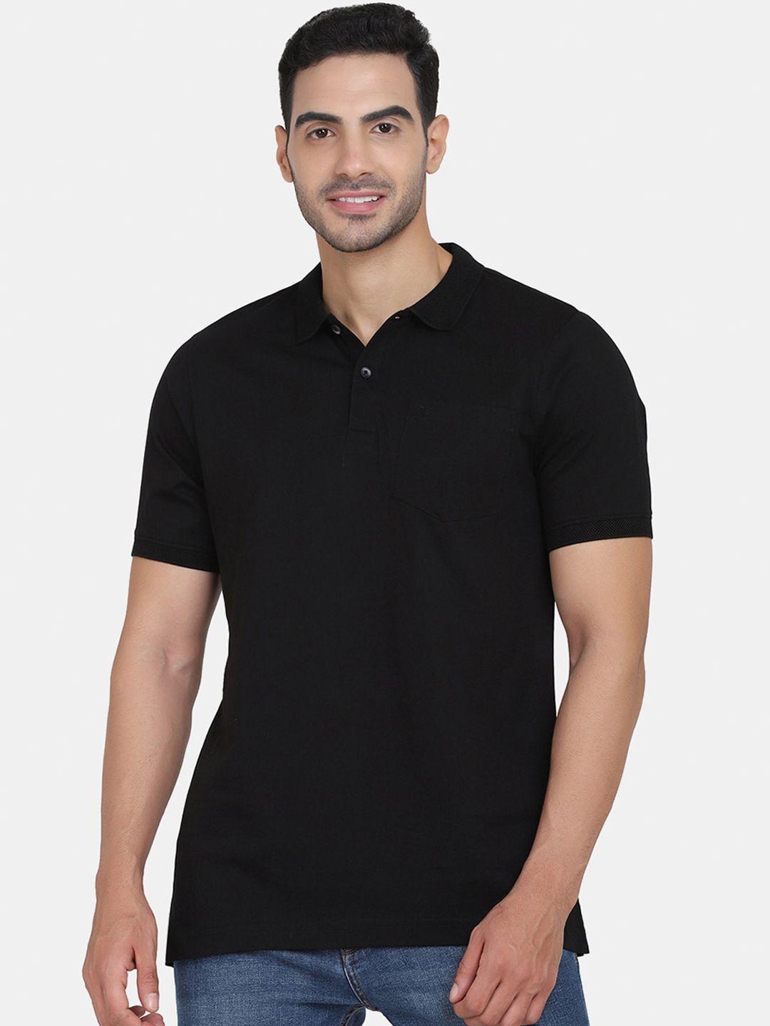 blackberrys men black polo collar slim fit t-shirt