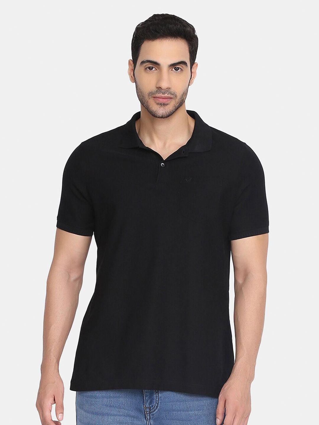 blackberrys men black polo collar slim fit t-shirt