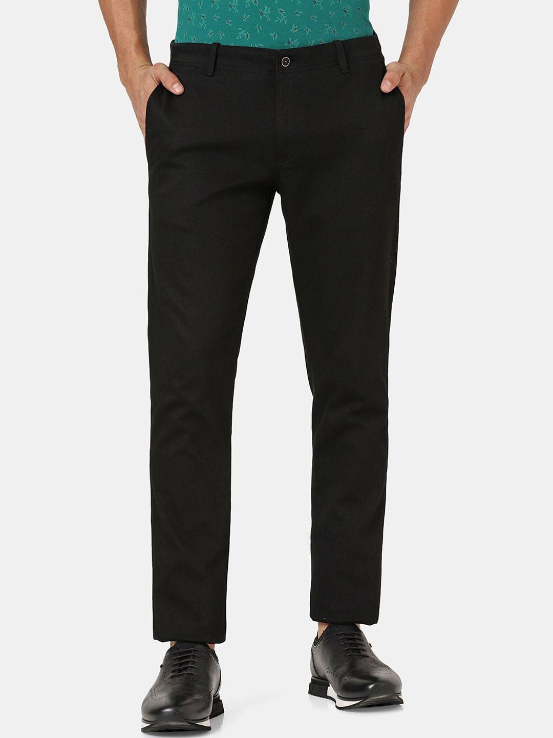 blackberrys men black slim fit low-rise trousers